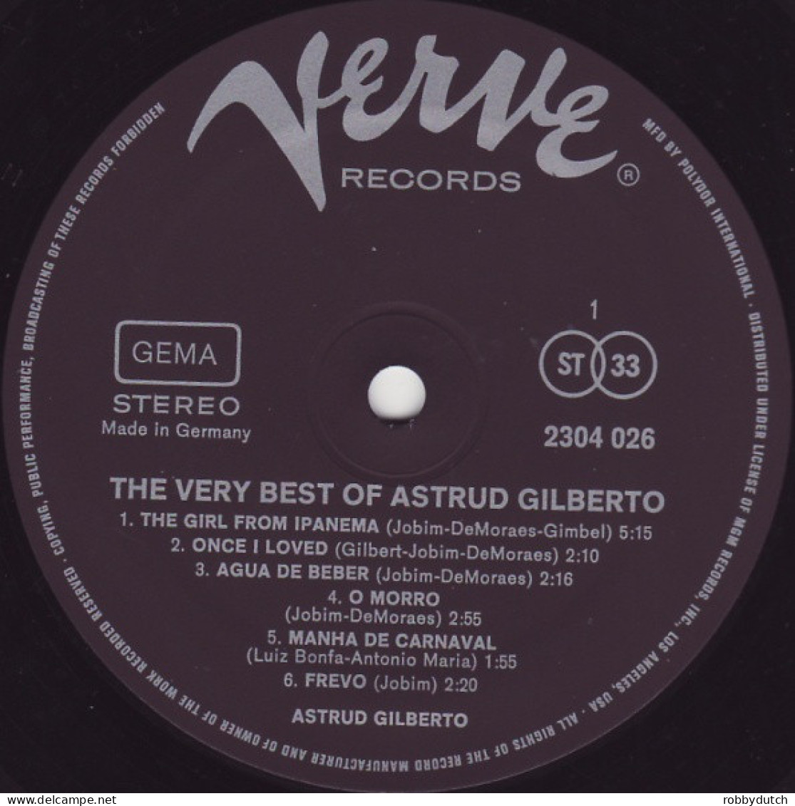 * LP *  THE VERY BEST OF ASTRUD GILBERTO (Germany 1971 - Jazz