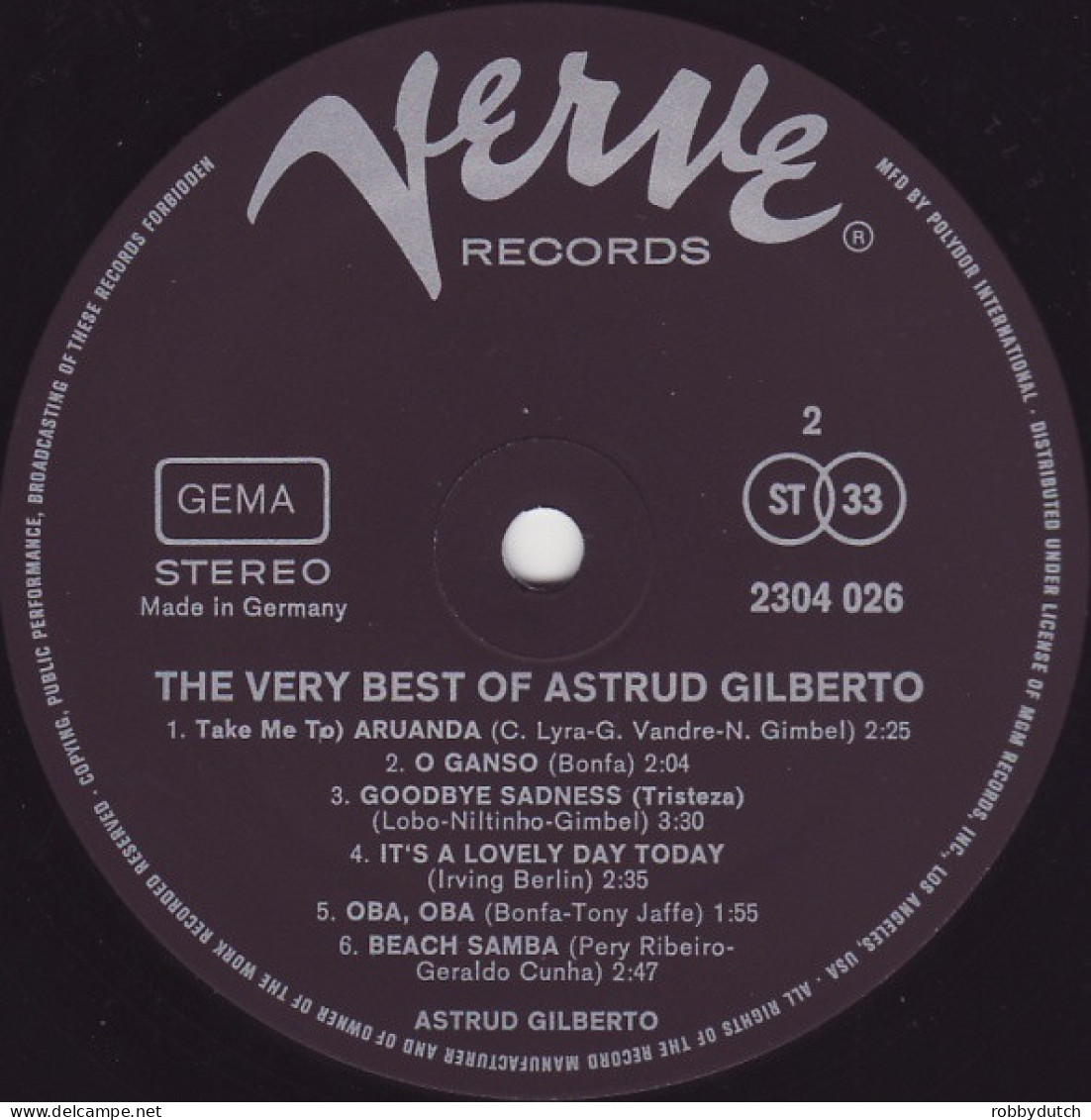 * LP *  THE VERY BEST OF ASTRUD GILBERTO (Germany 1971 - Jazz