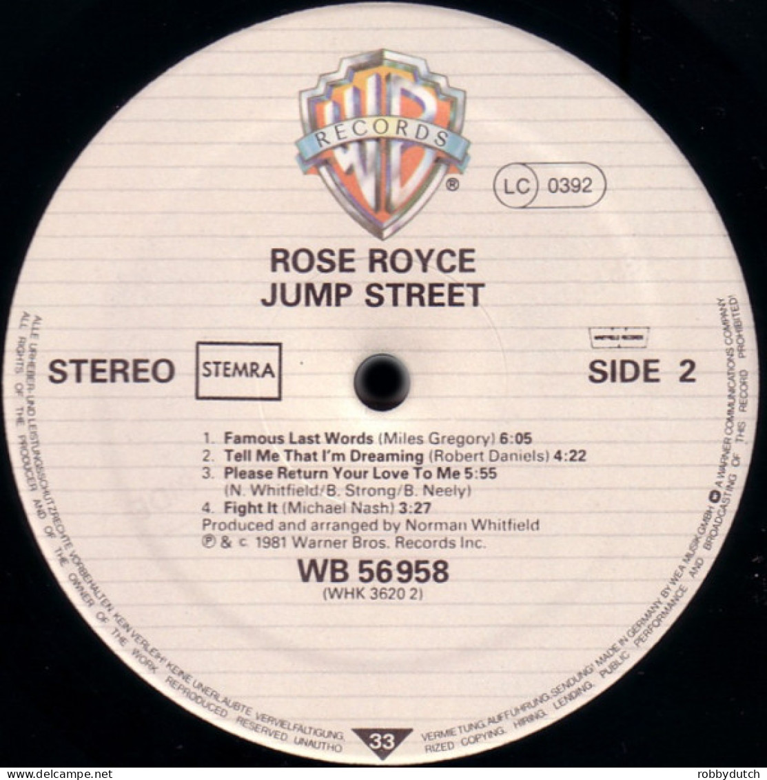 * LP *  ROSE ROYCE - JUMP STREEET (Holland 1981 - Soul - R&B