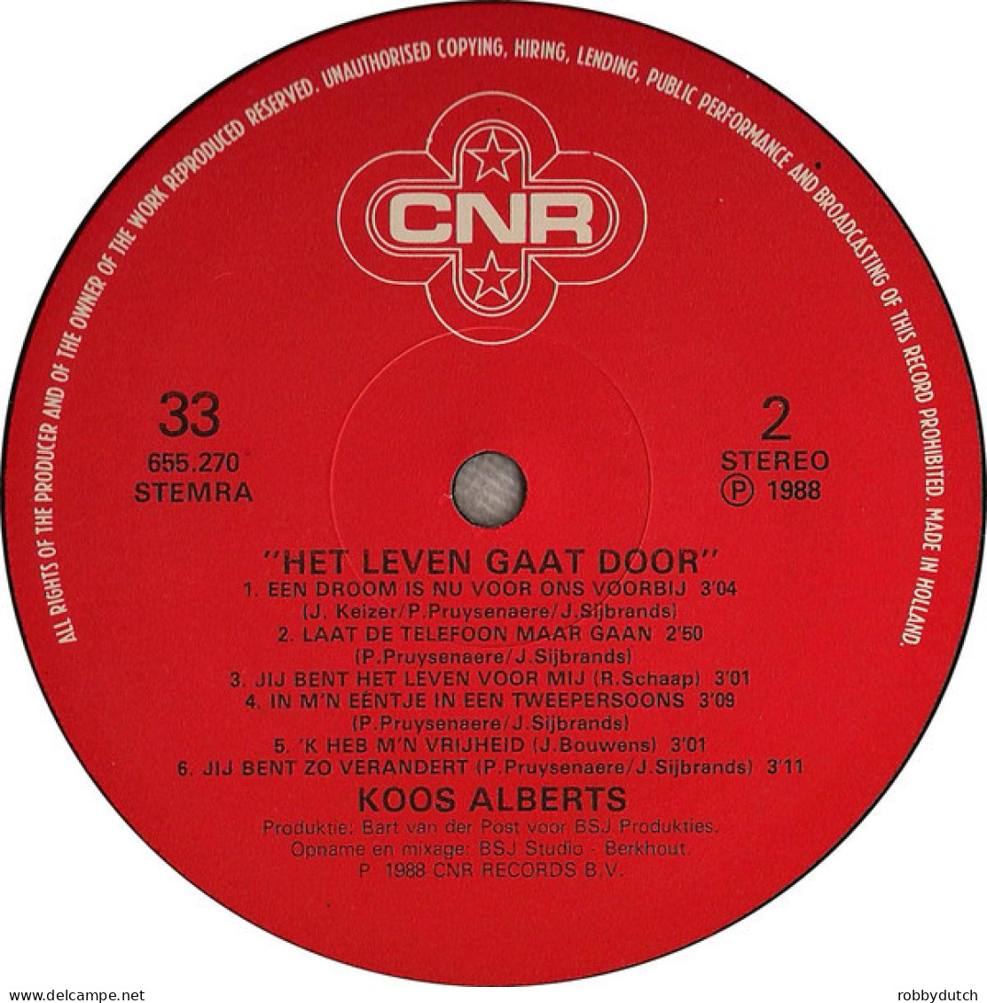 * LP *  KOOS ALBERTS - HET LEVEN GAAT DOOR (Holland 1988 EX-) - Andere - Nederlandstalig
