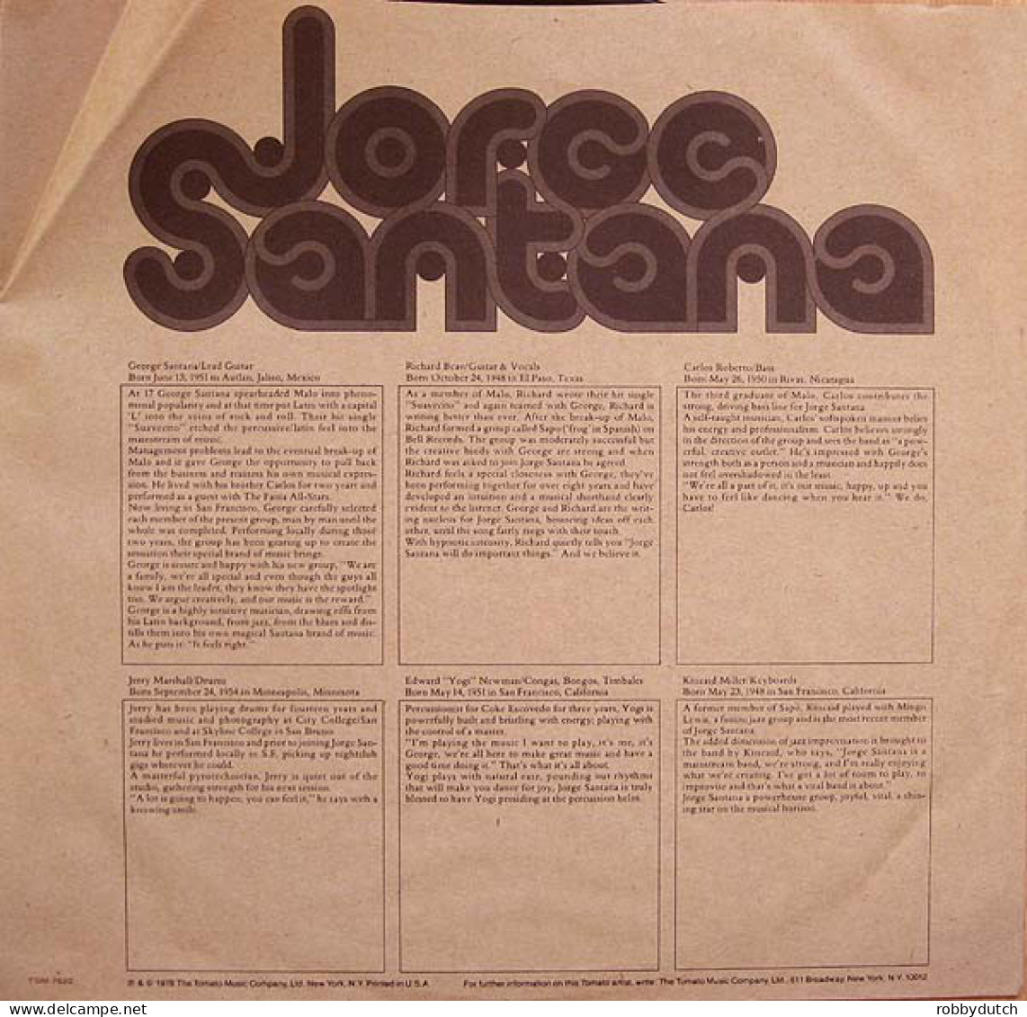 * LP *  JORGE SANTANA - SAME (USA 1978) - Soul - R&B