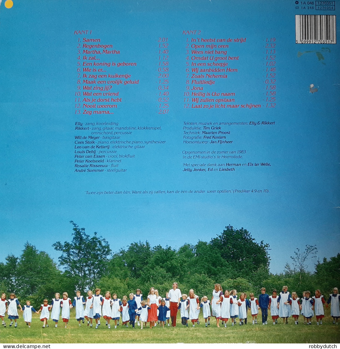 * LP *  ELLY & RIKKERT - SAMEN (Holland 1983 EX-) - Religion & Gospel