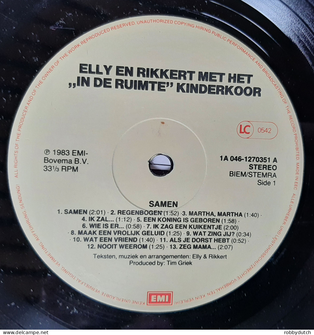 * LP *  ELLY & RIKKERT - SAMEN (Holland 1983 EX-) - Canciones Religiosas Y  Gospels