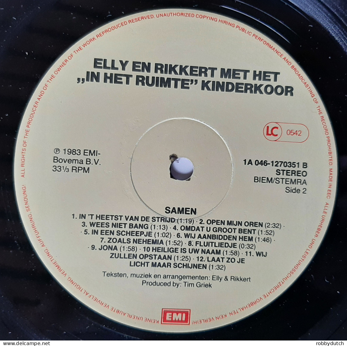 * LP *  ELLY & RIKKERT - SAMEN (Holland 1983 EX-) - Religion & Gospel