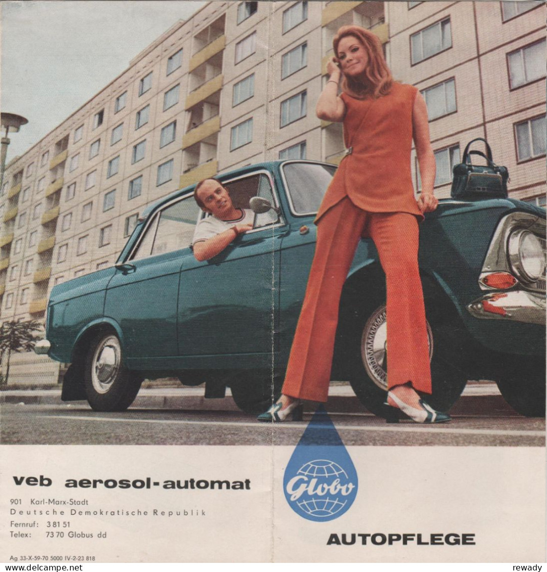 Germany - Autopflege - Globo - Vintage Depliant (DDR) - Voitures