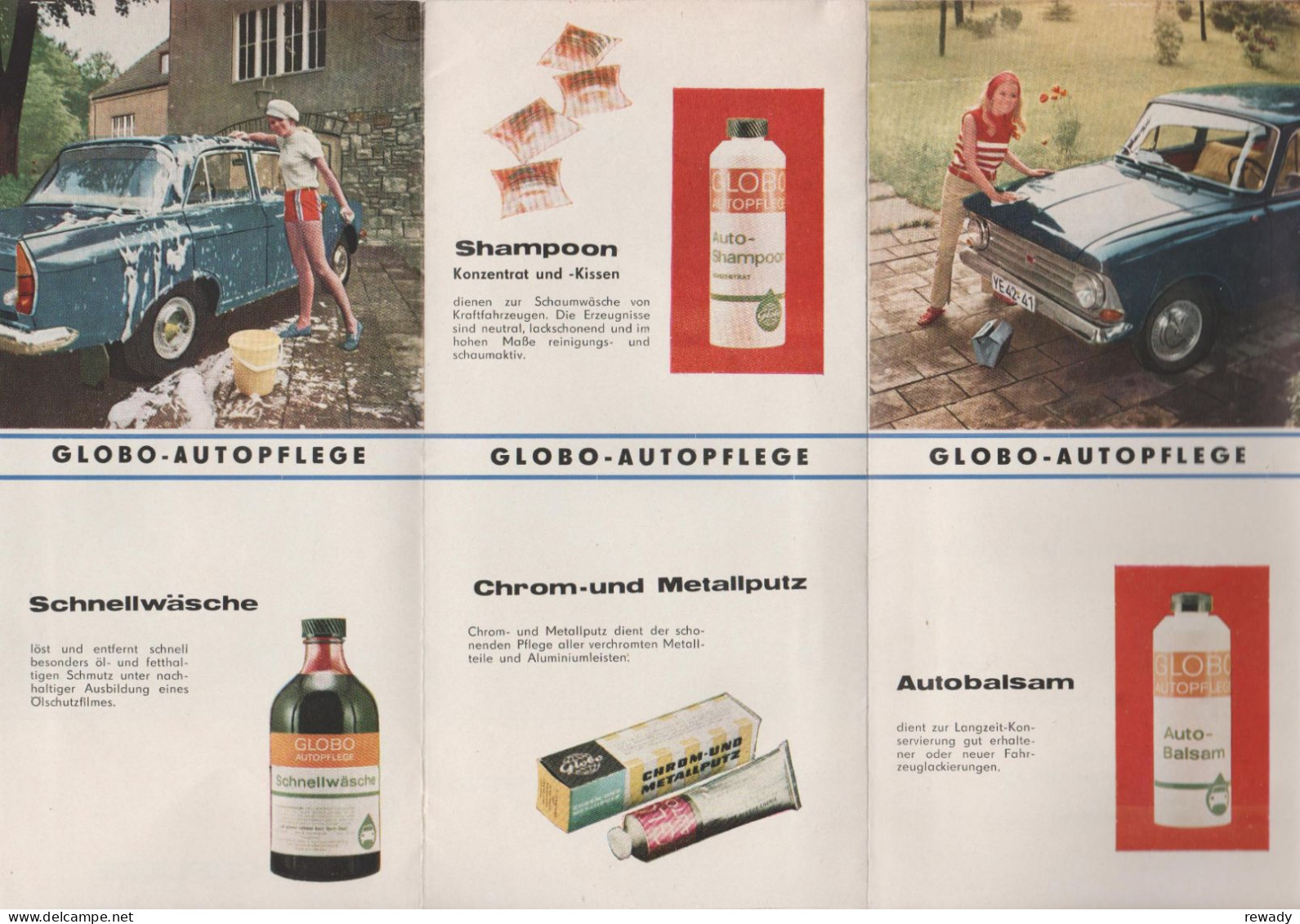 Germany - Autopflege - Globo - Vintage Depliant (DDR) - Voitures