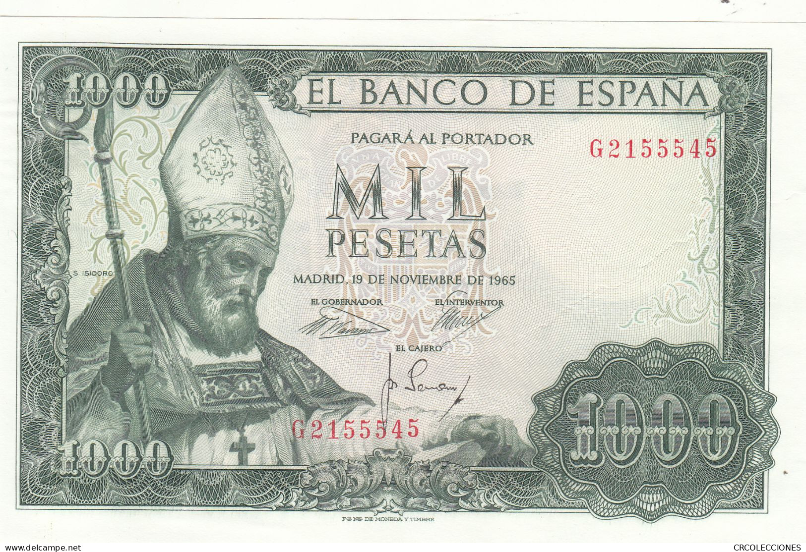 CRBS0821 BILLETE ESPAÑA 1000 PESETAS 1965 SIN CIRCULAR - 1000 Peseten