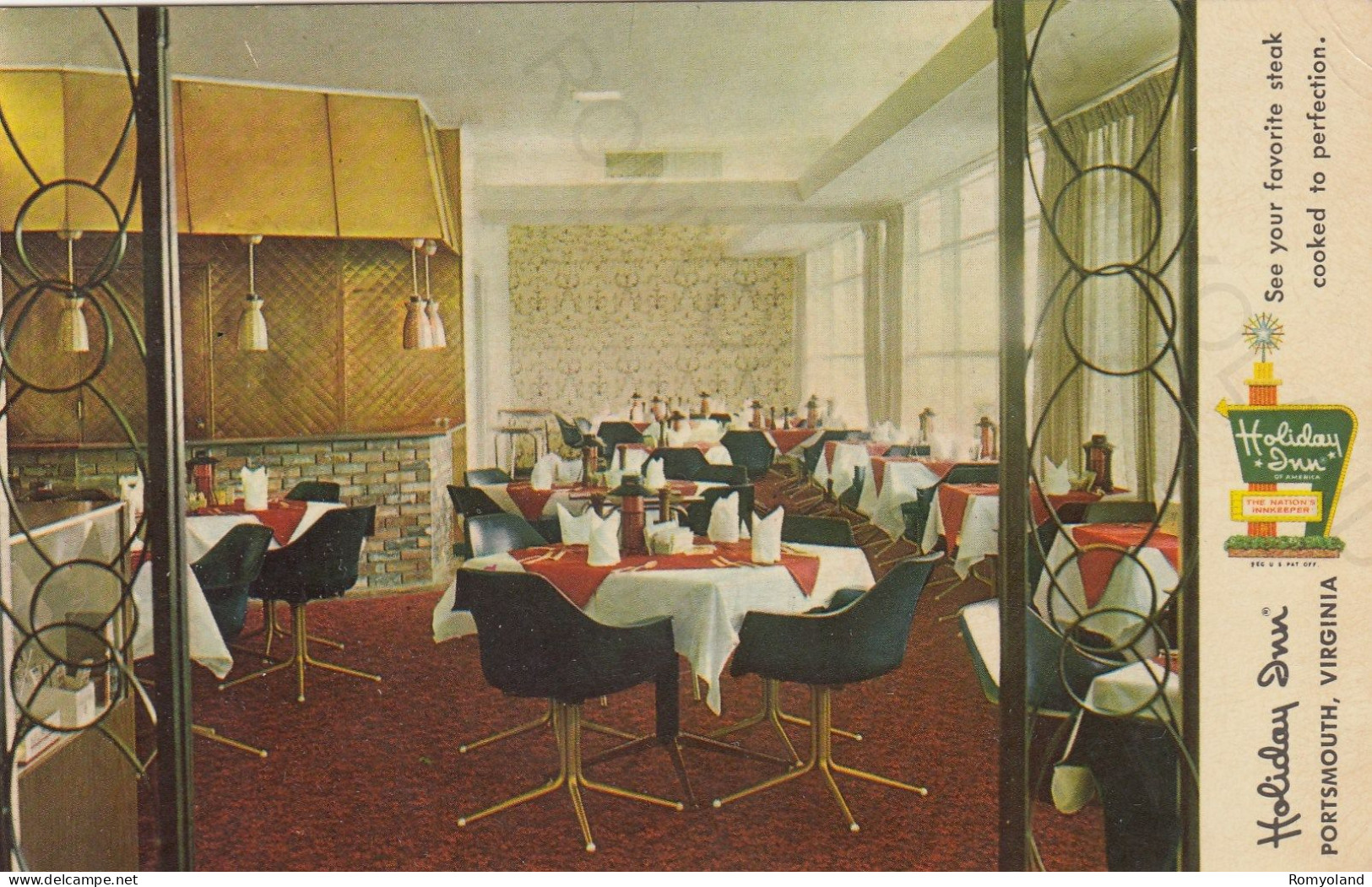 CARTOLINA  PORTSMOUTH,VIRGINIA,STATI UNITI-HOLIDAY INN-VIAGGIATA 1964 - Portsmouth