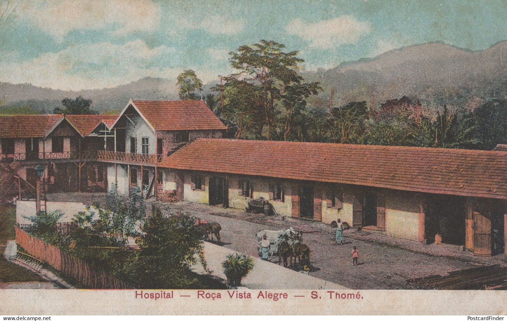 Sao Thome Tome Hospital Hopital Roca Viste Alegre African Old Postcard - São Tomé Und Príncipe