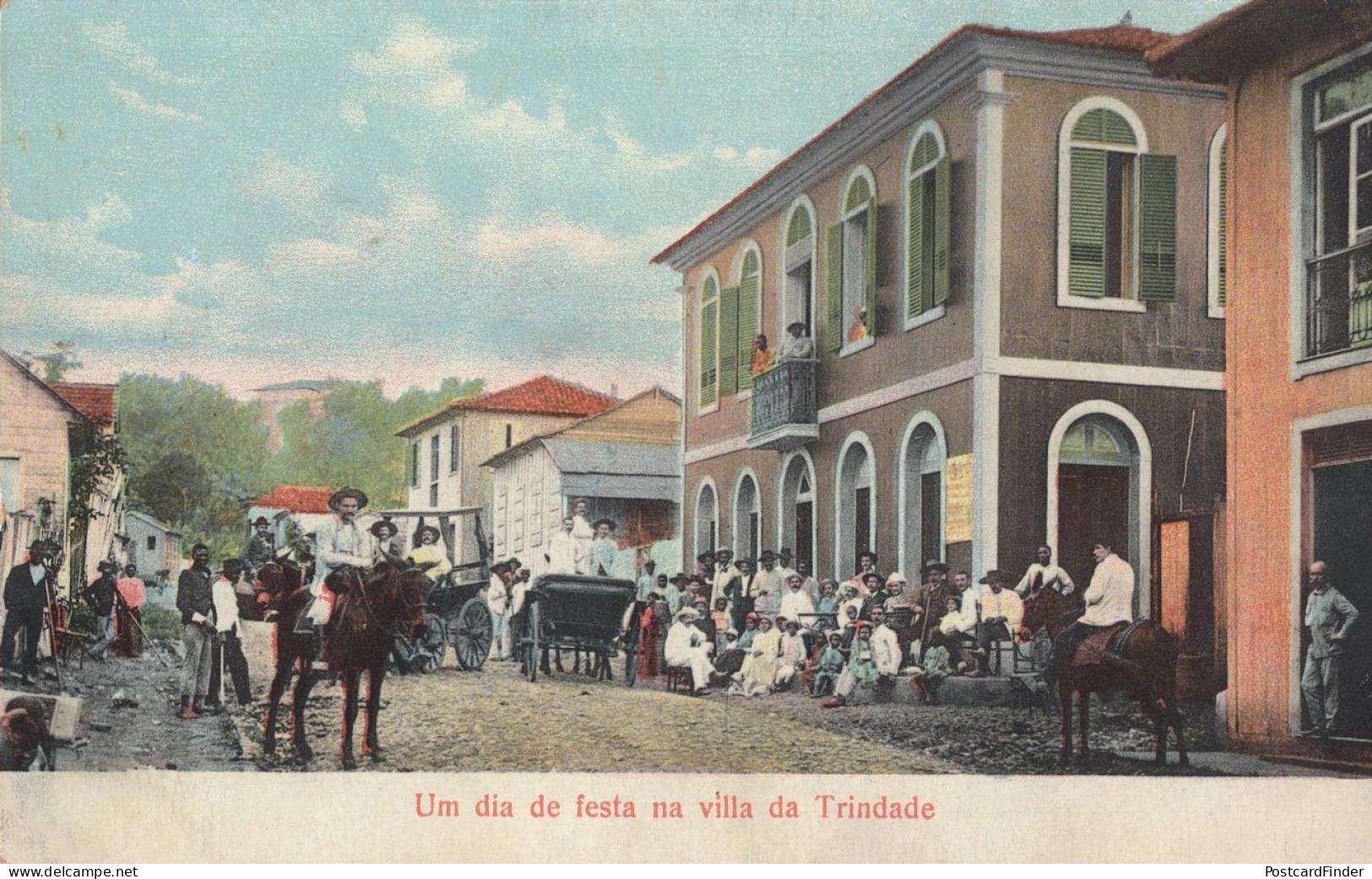 Sao Tome Um Dia De Festa Na Villa De Trinidade African Postcard - São Tomé Und Príncipe