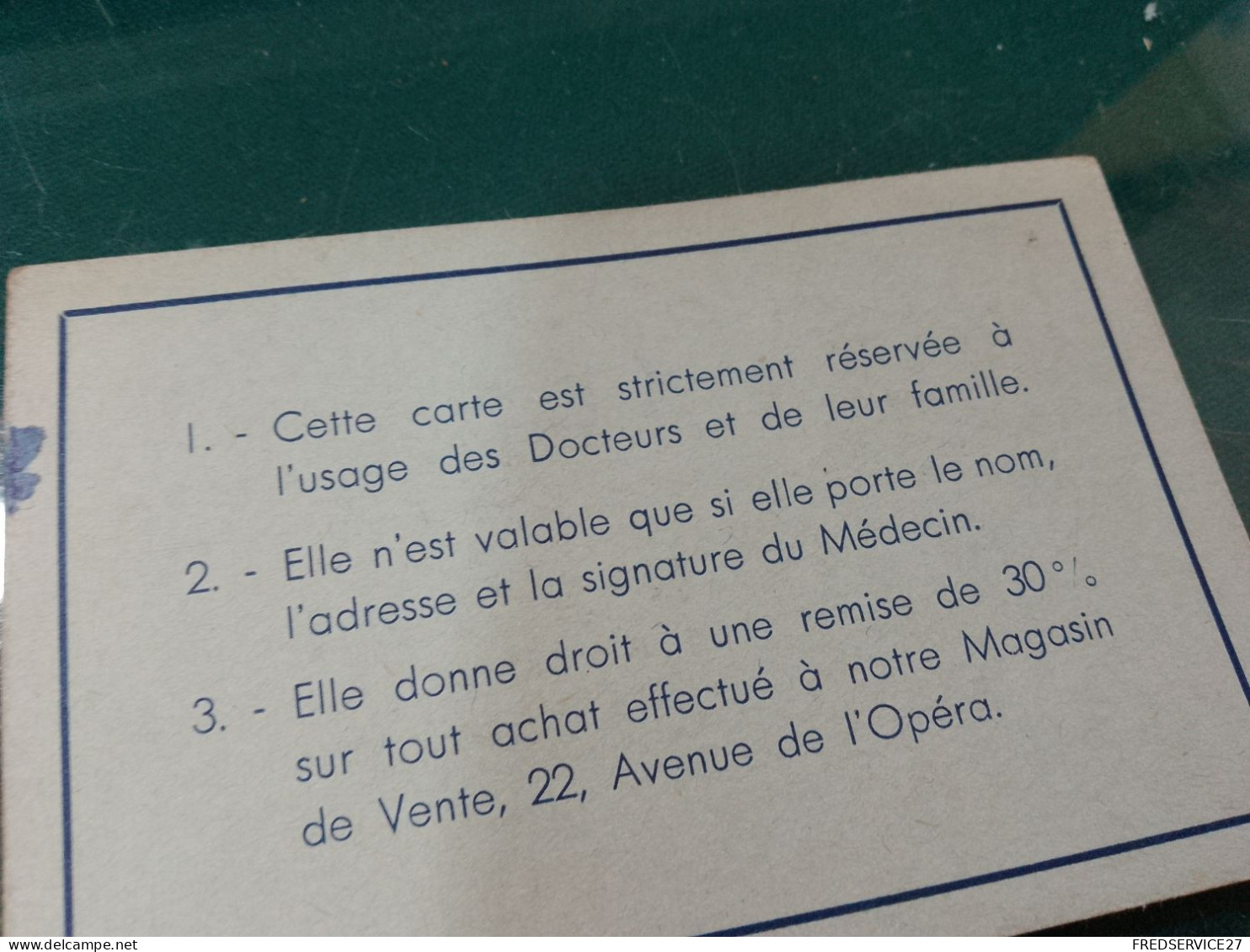 427 //    CARTE D'ACHAT AU TARIF MEDICAL / INNOXA PARIS  / PRODUITS INOFFENSIFS D'HYGIENE ESTHETIQUE - Autres & Non Classés