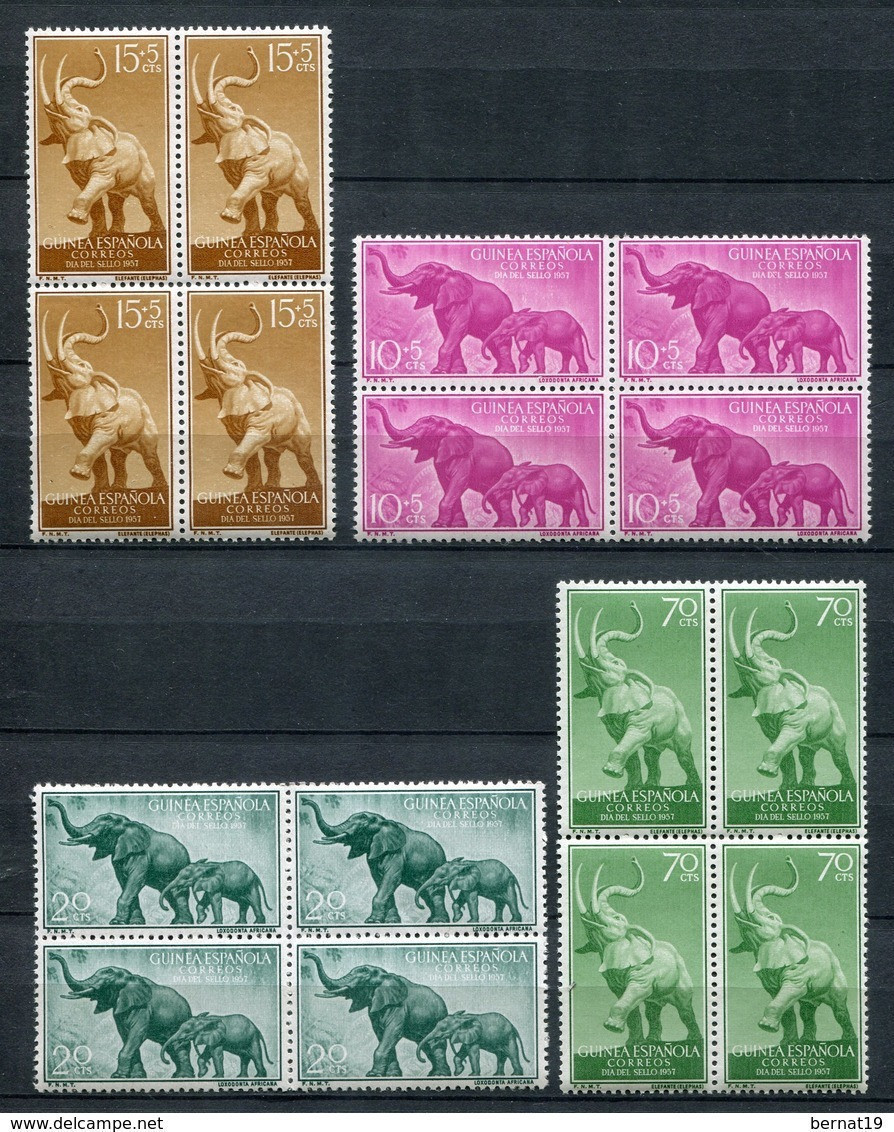 Guinea Española 1957. Edifil 369-72 X 4 ** MNH. - Guinea Española