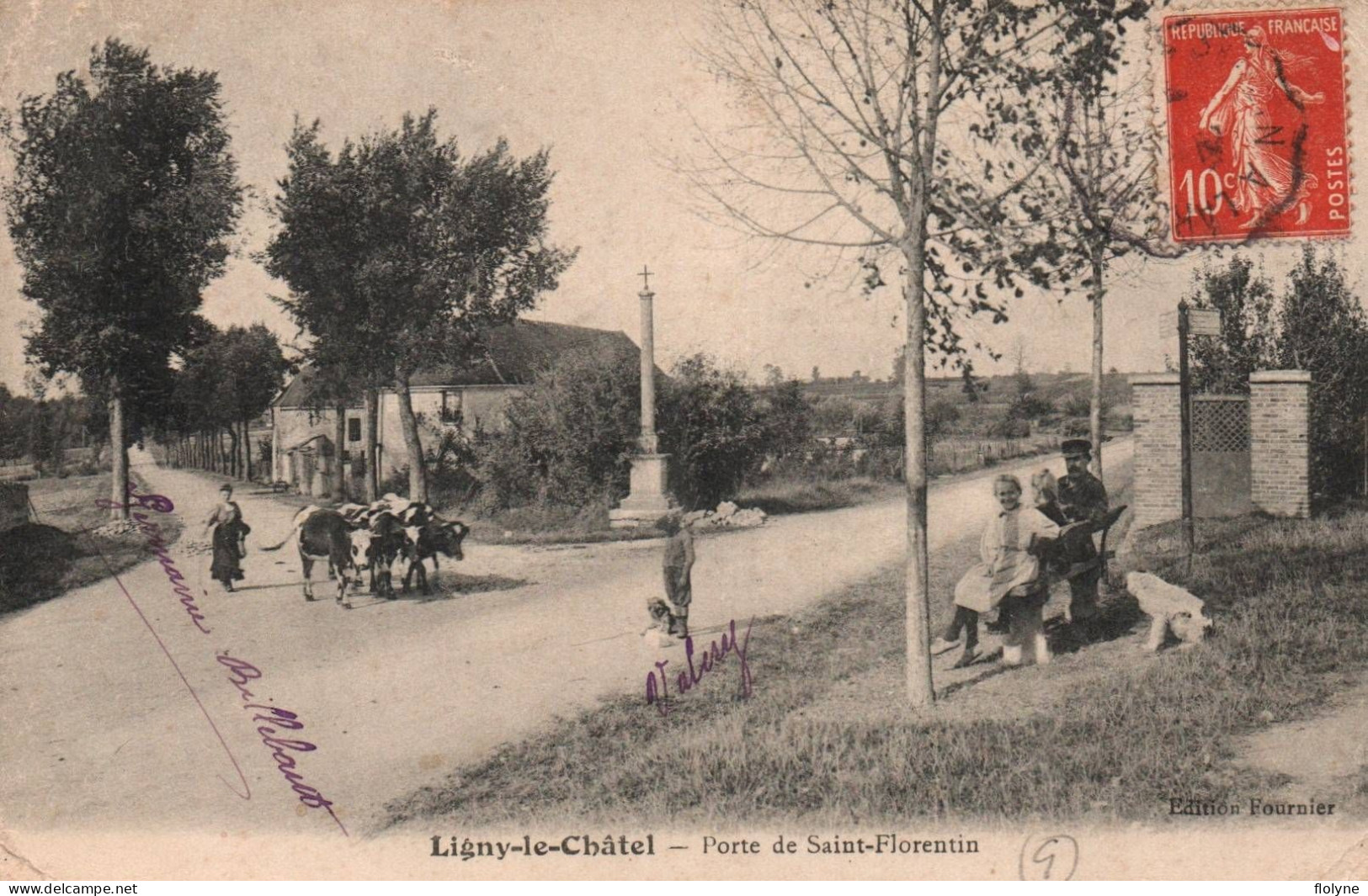 Ligny Le Châtel - Route , Porte De Saint Florentin - Villageois - Ligny Le Chatel