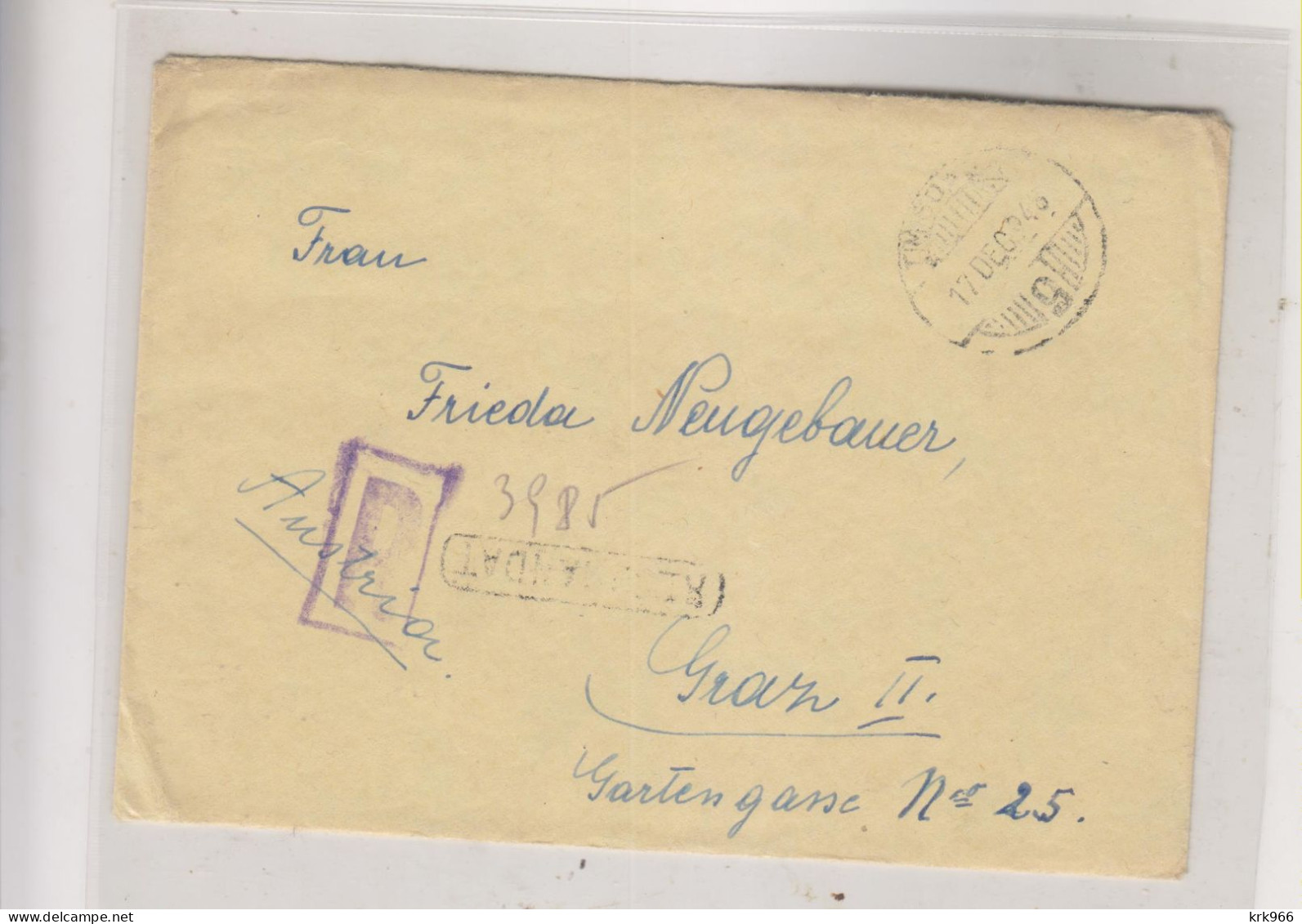 ROMANIA  1948 TIMISQUARA Nice Registered Cover To Austria - Covers & Documents