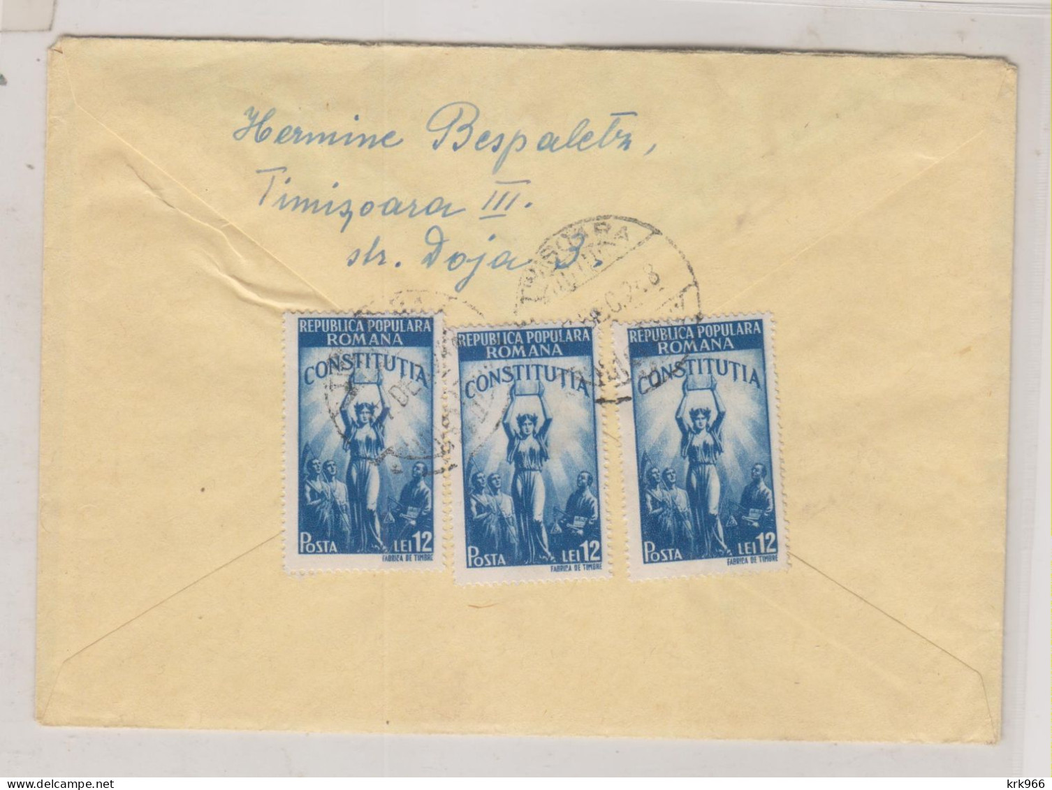 ROMANIA  1948 TIMISQUARA Nice Registered Cover To Austria - Covers & Documents