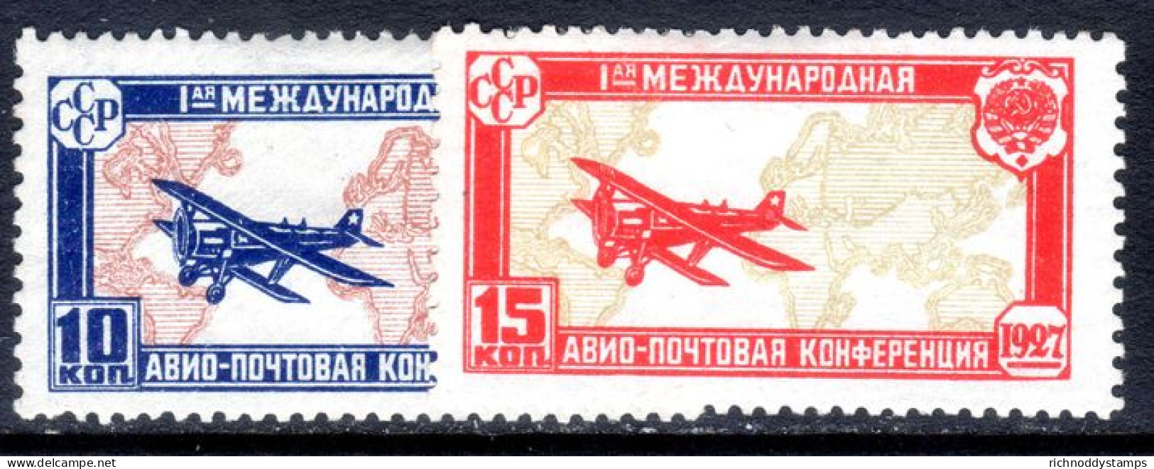 Russia 1927 Air Mail Congress Lightly Mounted Mint. - Unused Stamps