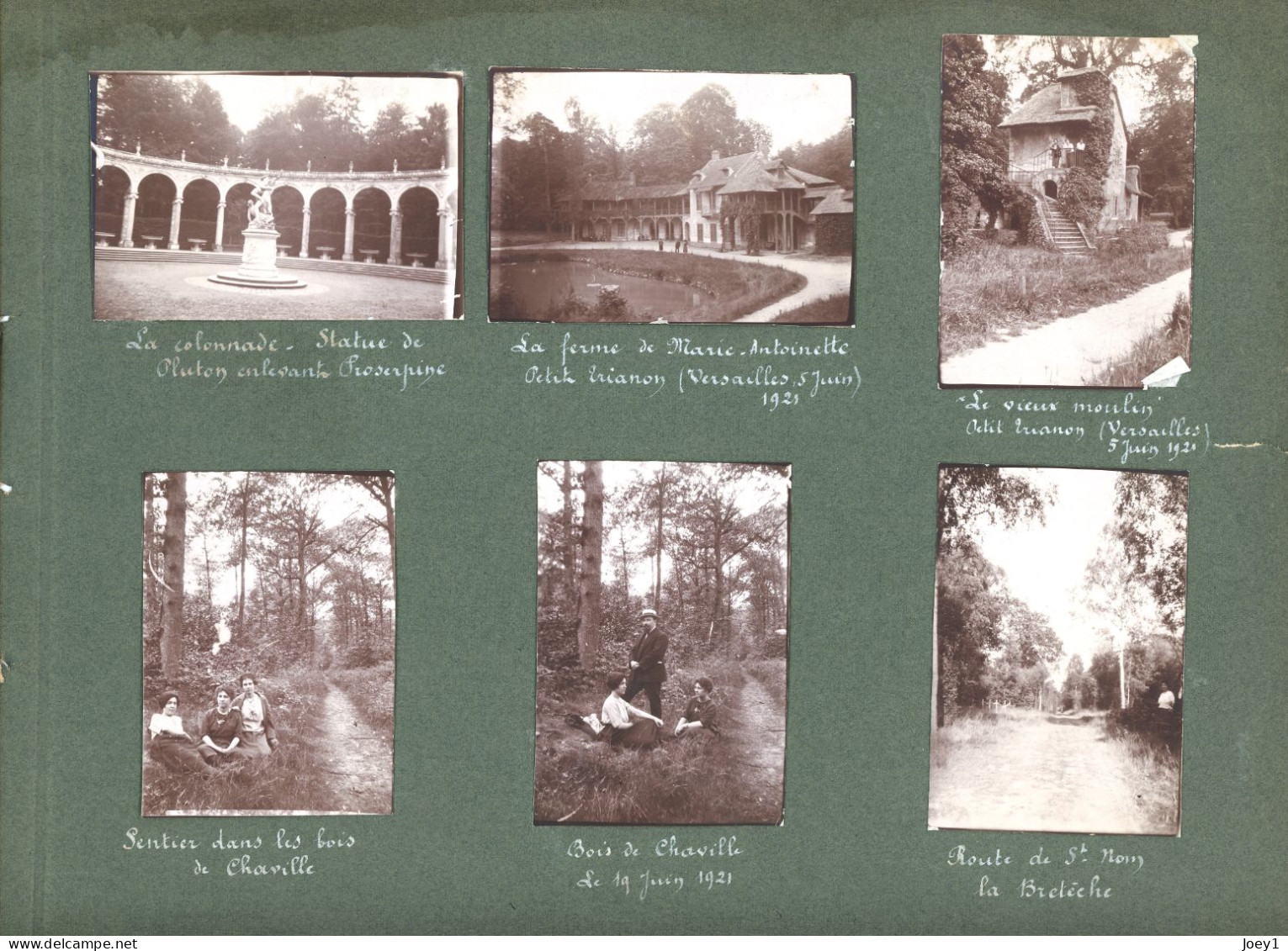 1 Planche Album Recto Verso Photos Versailles Et Environs - Orte