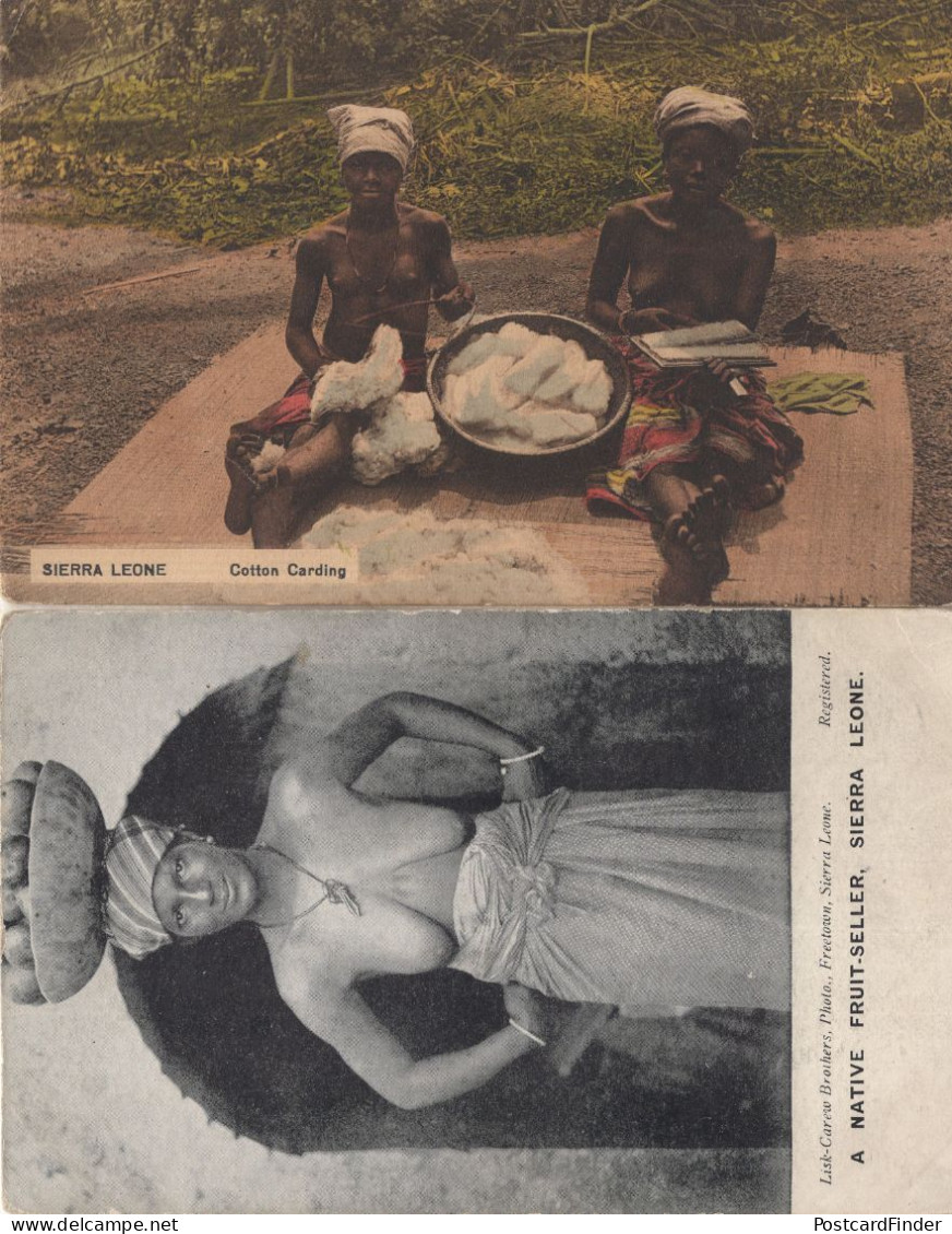 Sierra Leone African Women Cotton Carding Risque Old Crafts Postcard - Sierra Leone