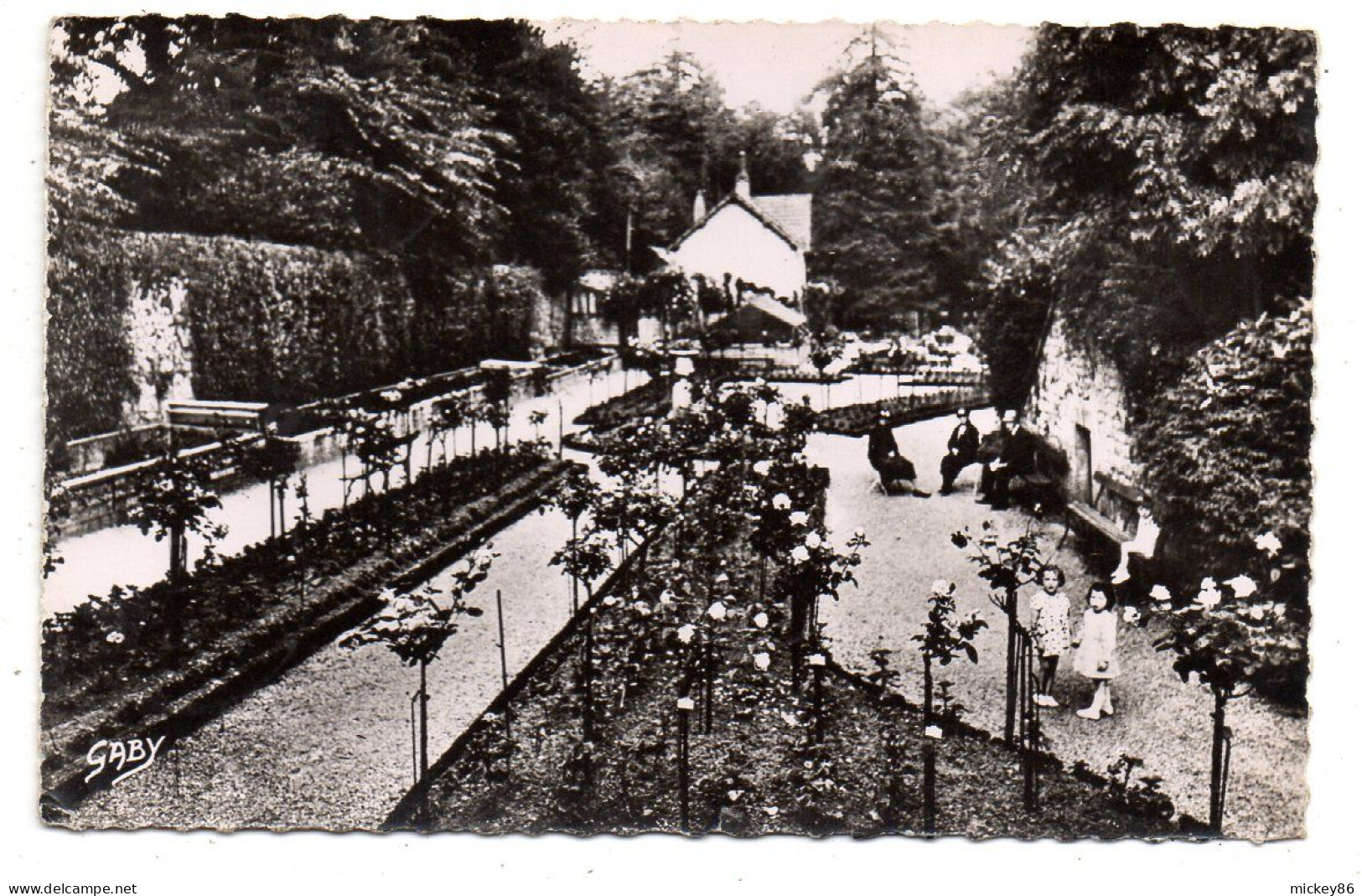 ALENCON --1955-- Le Jardin Public--La Roseraie  (animée)  .......timbre...cachet   ...griffe...... - Alencon