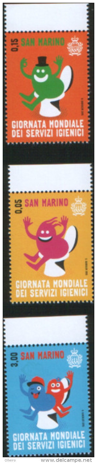 San Marino 2015 Giornata Mondiale Dei Servizi Igienici 3v Complete Set ** MNH - Nuovi
