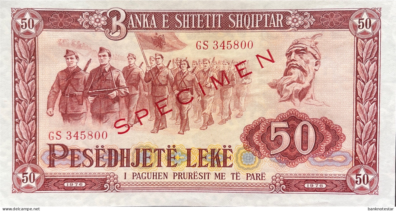 Albania 50 Leke, P-45s2 (1976) - UNC - SPECIMEN - Albania