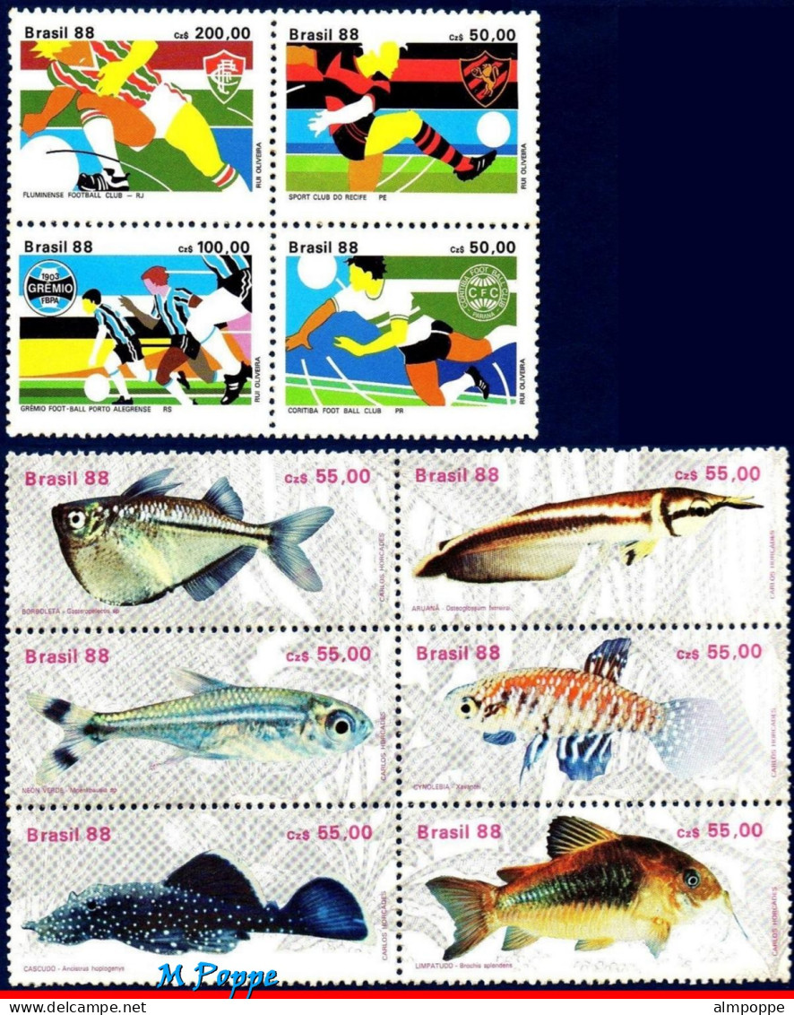 Ref. BR-Y1988-S BRAZIL 1988 - ALL COMMEMORATIVE STAMPSOF THE YEAR, 36V, MNH, . 36V - Komplette Jahrgänge