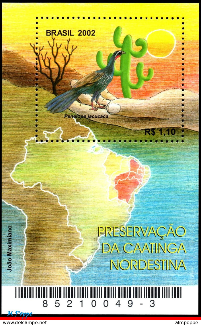 Ref. BR-Y2002-SS BRAZIL 2002 - ALL SOUVENIR SHEETS OFYEAR, SCOTT 2843+46+49+51+55+58, MNH, . 20V Sc# 2843~2858 - Années Complètes