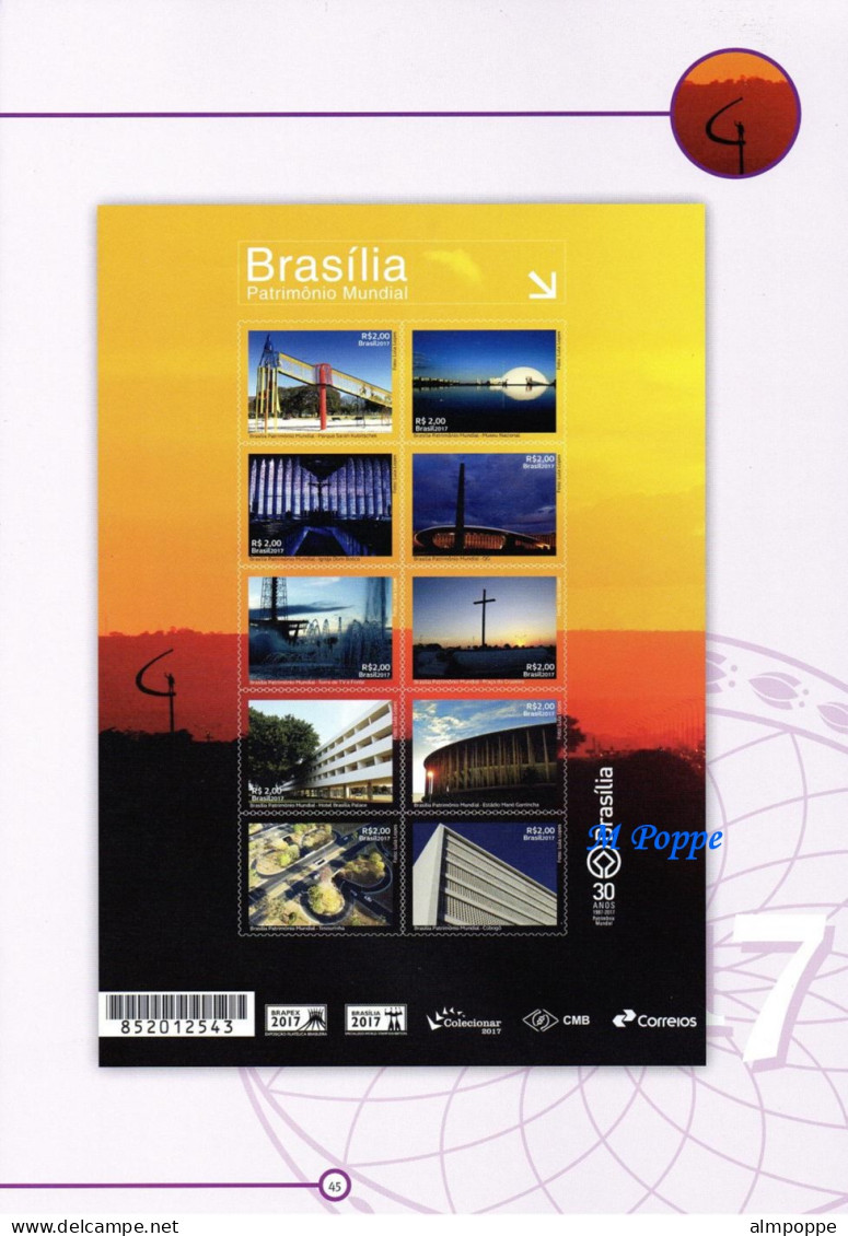 Ref. BR-Y2017-C BRAZIL 2017 - ALL STAMPS ISSUED,MADE BY POST OFFICE, MNH, . 58V