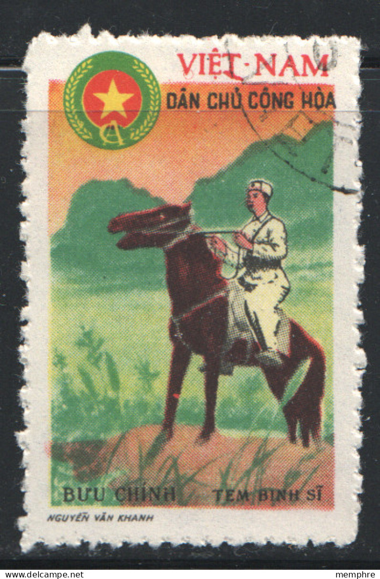 North Viet Nam  Military Stamp Frontier Guard On Horse  Sc M5  Used  - Vietnam