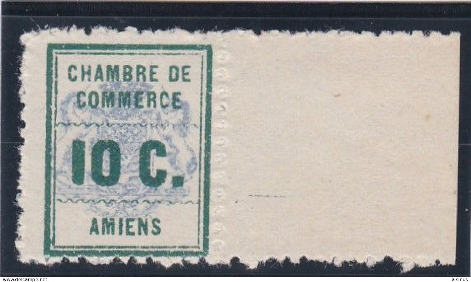 FRANCE - 1909 - TIMBRE DE GREVE - 10 C VERT ET OUTREMER - VARIETE - N°1d - SANS TEINTE DE FOND - Sellos
