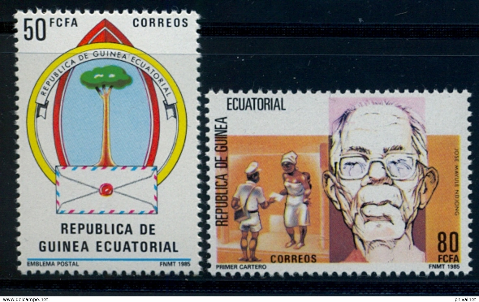 GUINEA ECUATORIAL , ED. 69 / 70 ** , HOMENAJE AL PRIMER CARTERO DE GUINEA ECUATORIAL - Äquatorial-Guinea