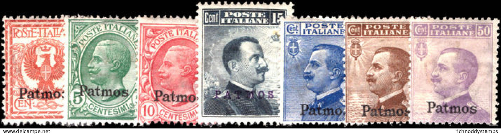 Patmo 1912 Set Of Original Values Fine Lightly Mounted Mint. - Egée (Patmo)