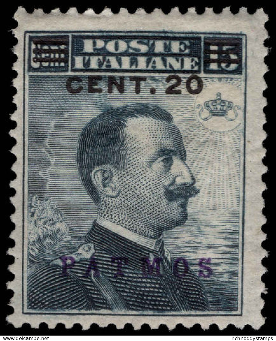 Patmos 1912-21 20c On 15c Lightly Mounted Mint. - Egée (Patmo)
