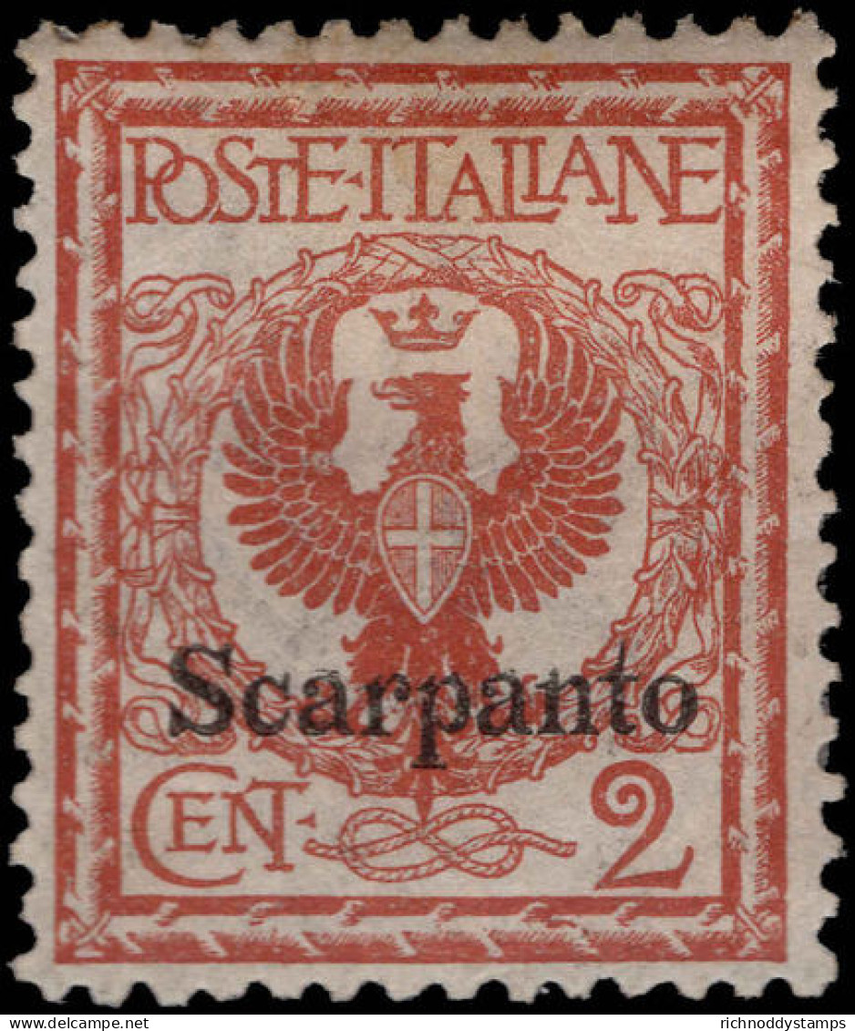 Scarpanto 2c Orange-brown Lightly Mounted Mint. - Aegean (Scarpanto)