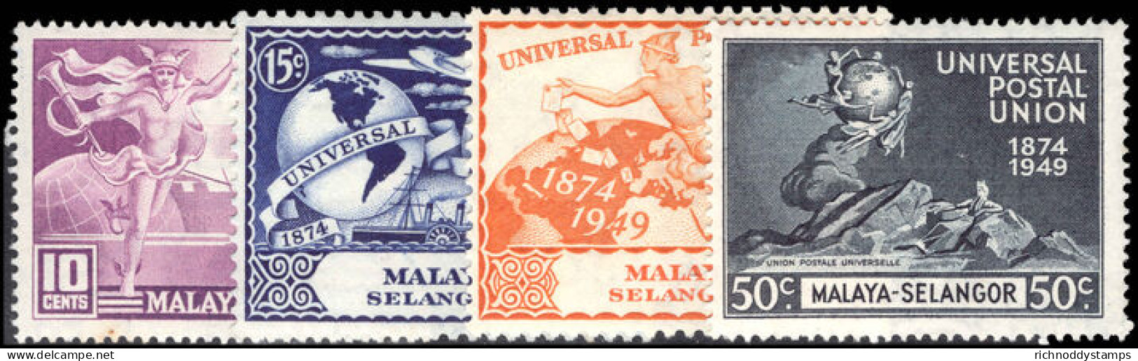 Selangor 1949 UPU Lightly Mounted Mint. - Selangor