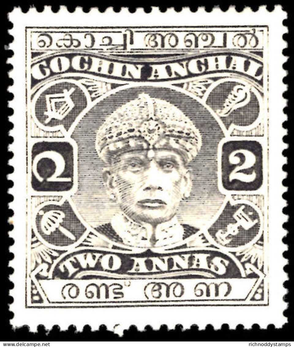 Cochin 1933-38 2a Grey Lightly Mounted Mint. - Cochin