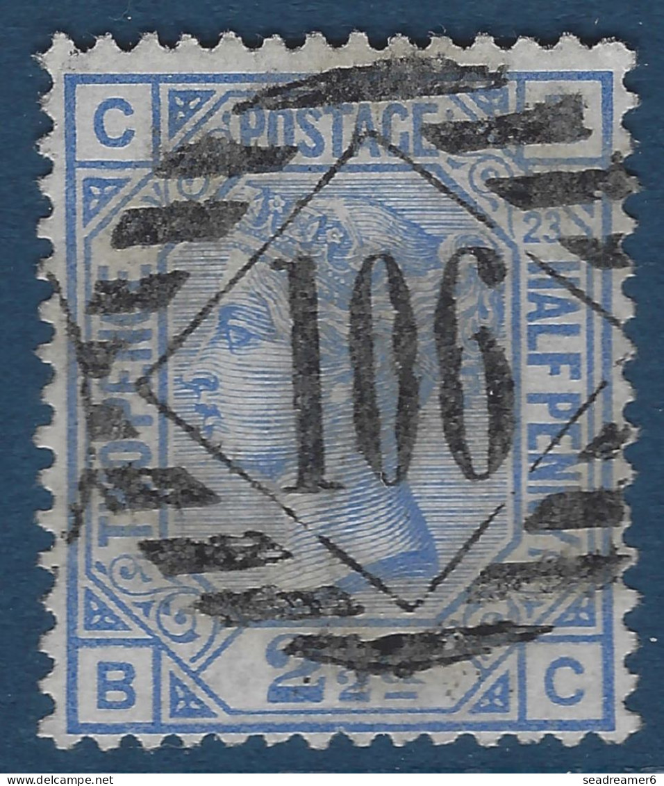 Grande Bretagne N°62 2 1/2 Bleu Oblitéré (PL23_CB/BC) GC 106 De BRADFORD On AVON SUPERBE - Oblitérés