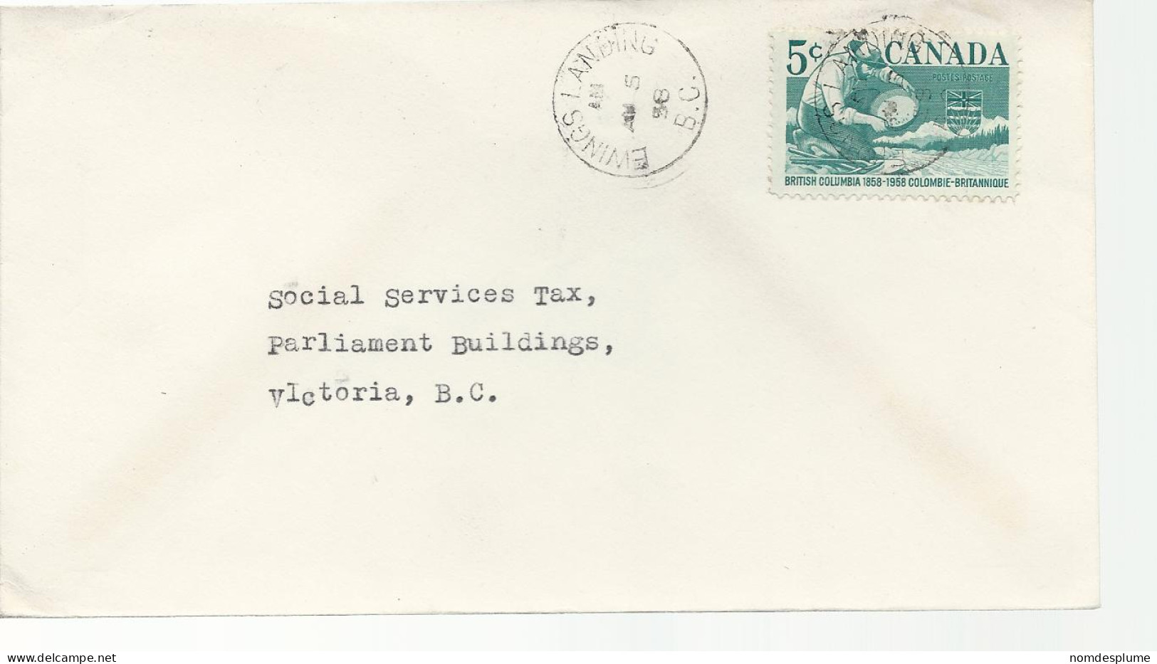 23043) Canada Postmark Cancel Closed Post Office Ewing's Landing - Covers & Documents
