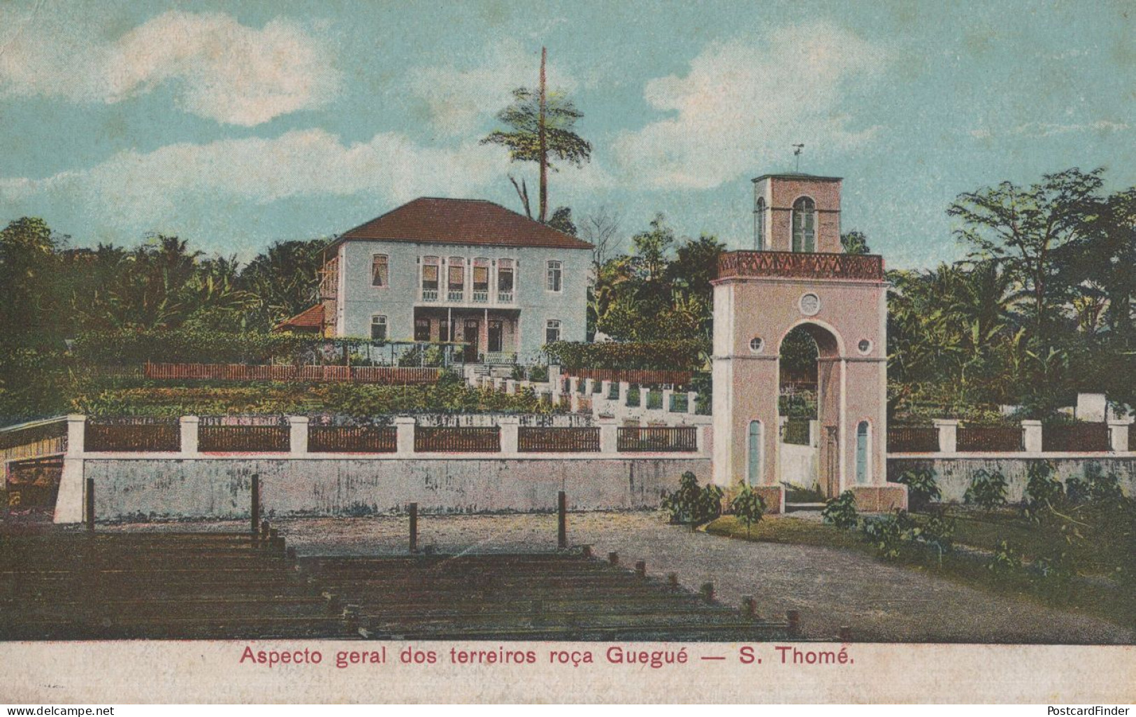 Sao Tome Thome Guegue Apsecto Antique African Postcard - Santo Tomé Y Príncipe