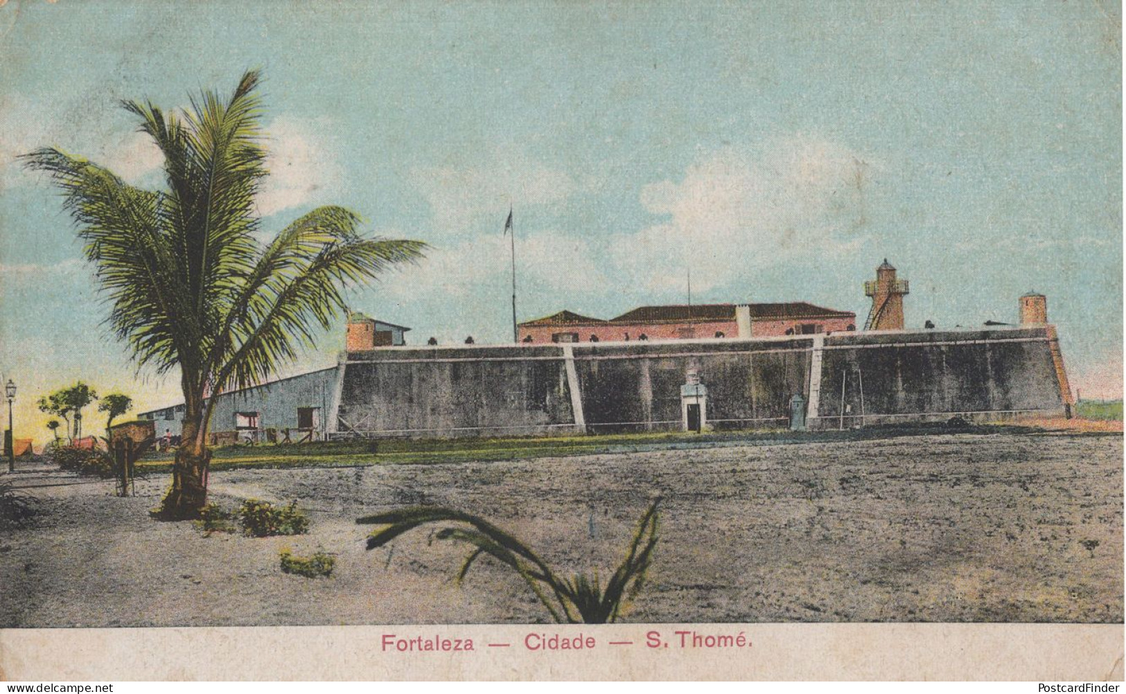 Fortaleza Cidade Sao Tome Thome African Old Postcard - Sao Tome En Principe