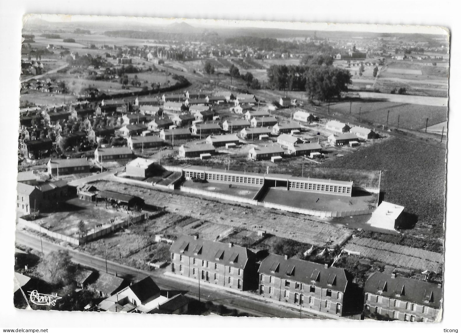 AUBY 59 NORD - GROUPE SCOLAIRE, ECOLE - VUE AERIENNE - FLAMME LEFOREST PAS DE CALAIS 1968, BLASON DE PARIS , A VOIR - Auby