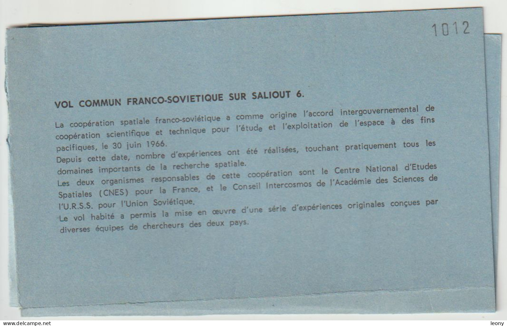 DOCUMENTS  " MISSION PVH à bord de SALIOUT  7  " -+ DEDICACE  PATRICK BAUDRY - COOPERATION CNES - INTERCOSMOS