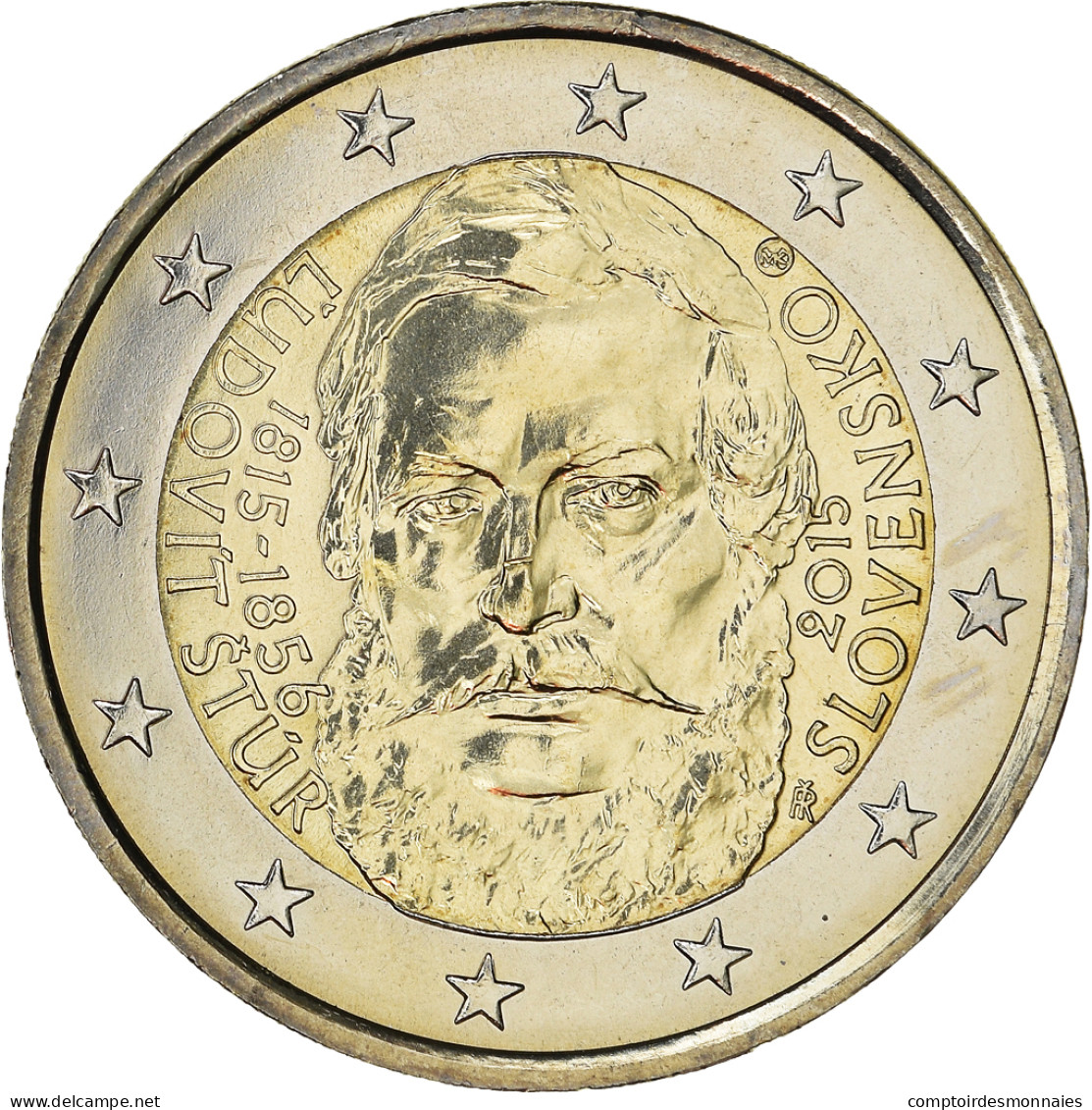 Slovaquie, 2 Euro, Ludovit Stur, 2015, Kremnica, SPL, Bi-Metallic - Slovaquie