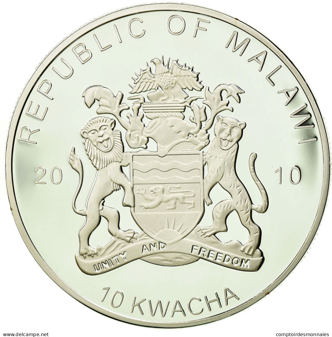 Monnaie, Malawi, Birds Of Prey, 10 Kwacha, 2010, FDC, Silver Plated - Malawi