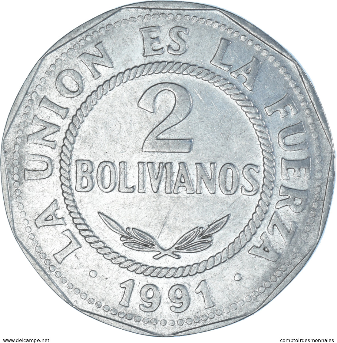 Monnaie, Bolivie, 2 Bolivianos, 1991 - Bolivie