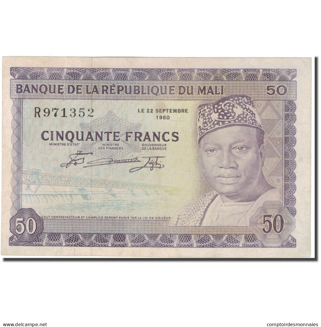 Billet, Mali, 50 Francs, 1960, 1960-09-22, KM:6a, TTB - Malí