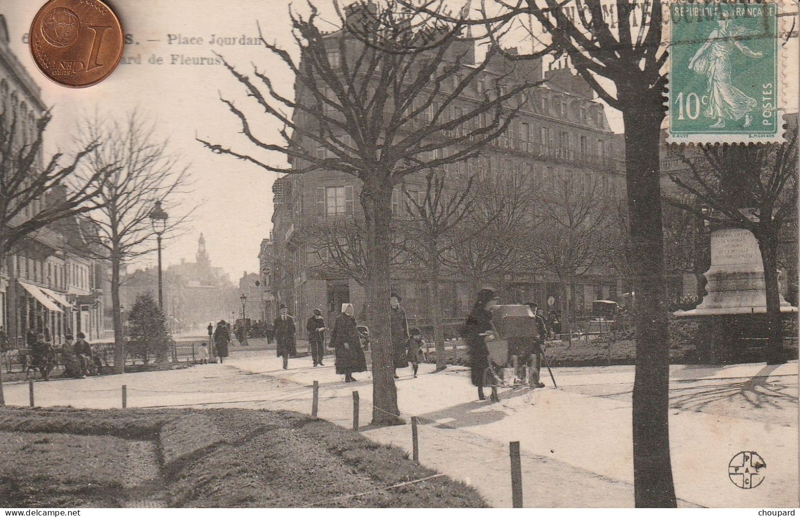 87  - Carte Postale Ancienne  De   LIMOGES    Place Jourdan  Et Boulevard De Fleurus - Limoges