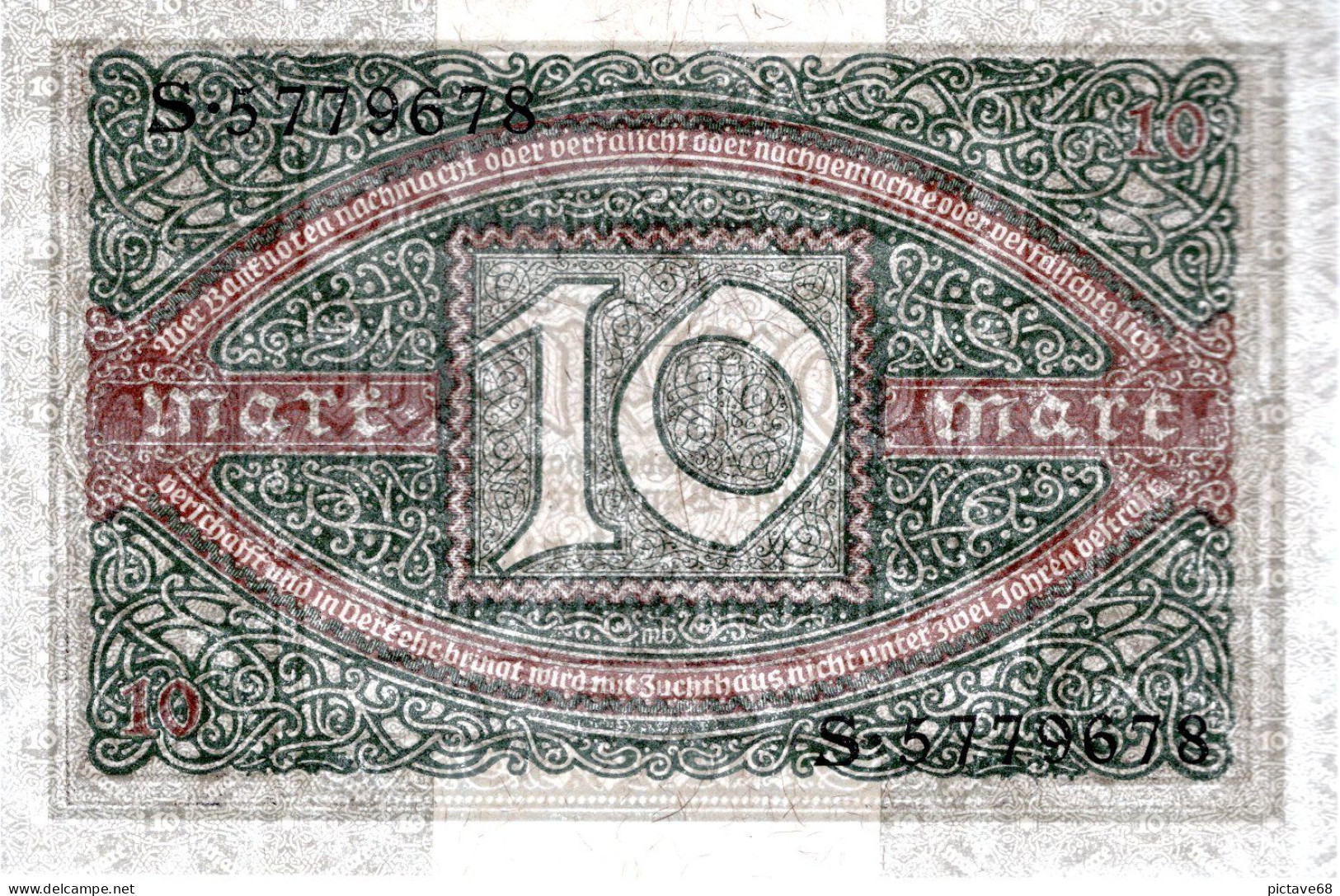 ALLEMAGNE / REICHSBANKNOTE DE10 MARK TRES BON Lettre: G - 10 Mark