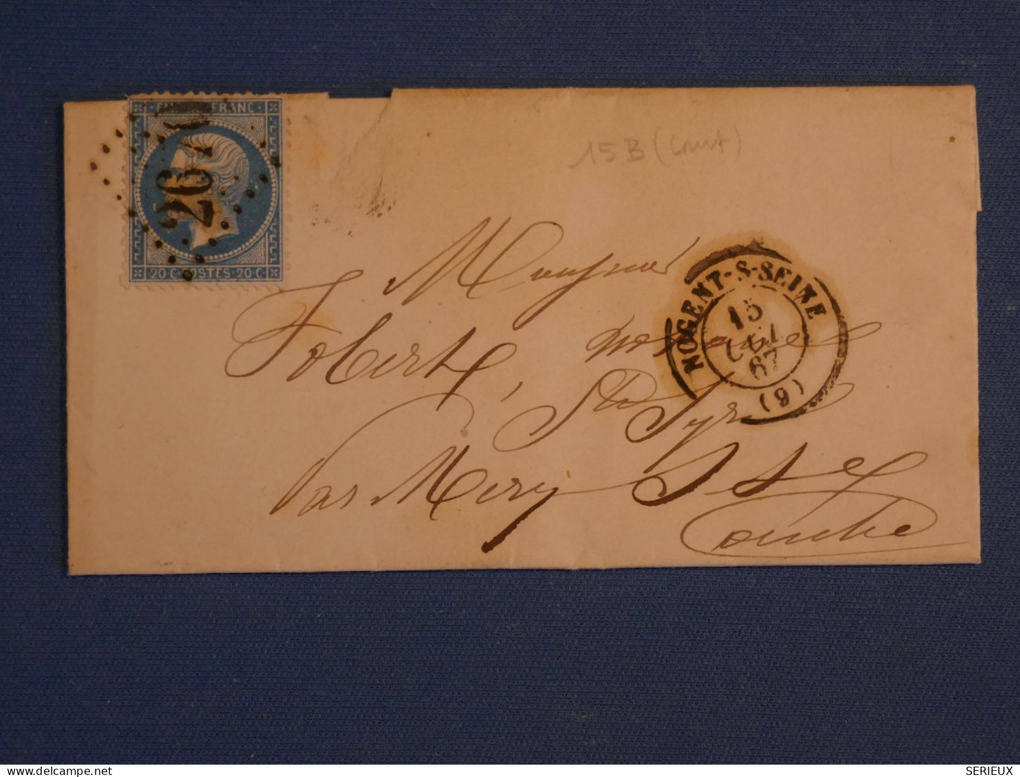 BV2 FRANCE BELLE LETTRE  1967 NOGENT A MERY  +NAPOLEON  20C  +AFF.INTERESSANT+ - 1862 Napoleon III