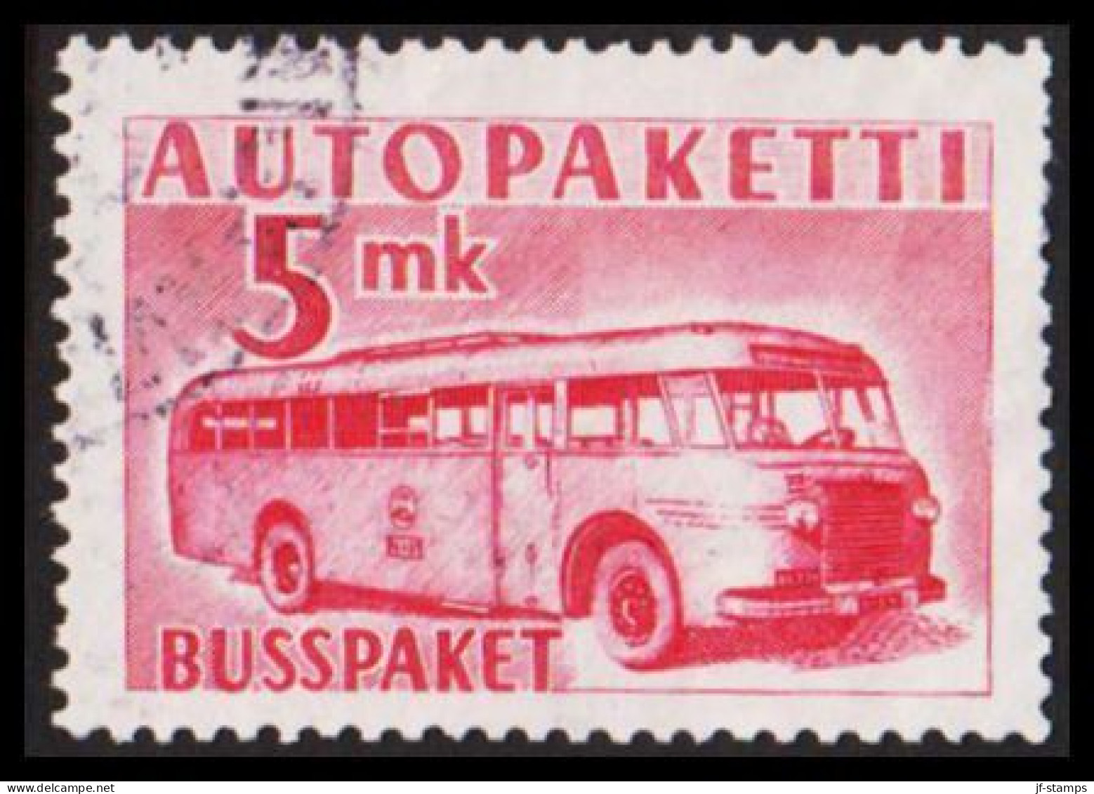 1952-1958. FINLAND. Mail Bus. 5 Mk. AUTOPAKETTI - BUSSPAKET  (Michel AP 6) - JF534378 - Bus Parcels / Colis Par Autobus / Pakjes Per Postbus